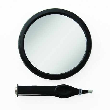 EZ-Grip - Pequeño espejo de aumento de 12x con pinza depilarse luminosa