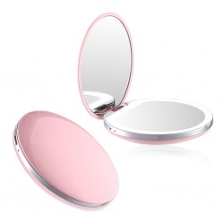 Mini Specchio LED-USB 3x - Compact - ROSA