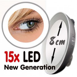 Kleiner Vergrösserungsspiegel 10x oder 15x LED "Neue Generation"