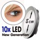 Kleiner Vergrösserungsspiegel 10x oder 15x LED "Neue Generation"
