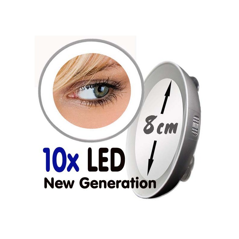 Specchio ingrandente 10x o 15x con luce LED Nuova Generazione